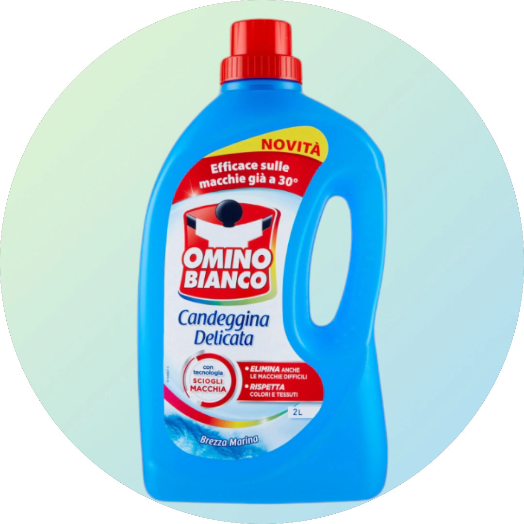 Detersivo Omino bianco Candeggina delicata Brezza Marina flacone da 2 Litri