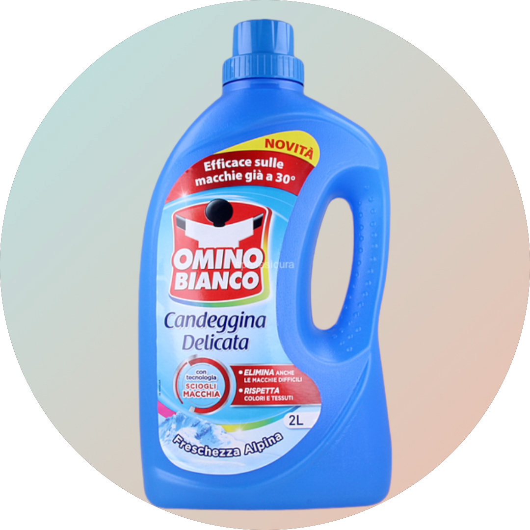 Detersivo Omino bianco Candeggina delicata Freschezza Alpina flacone da 2Litri