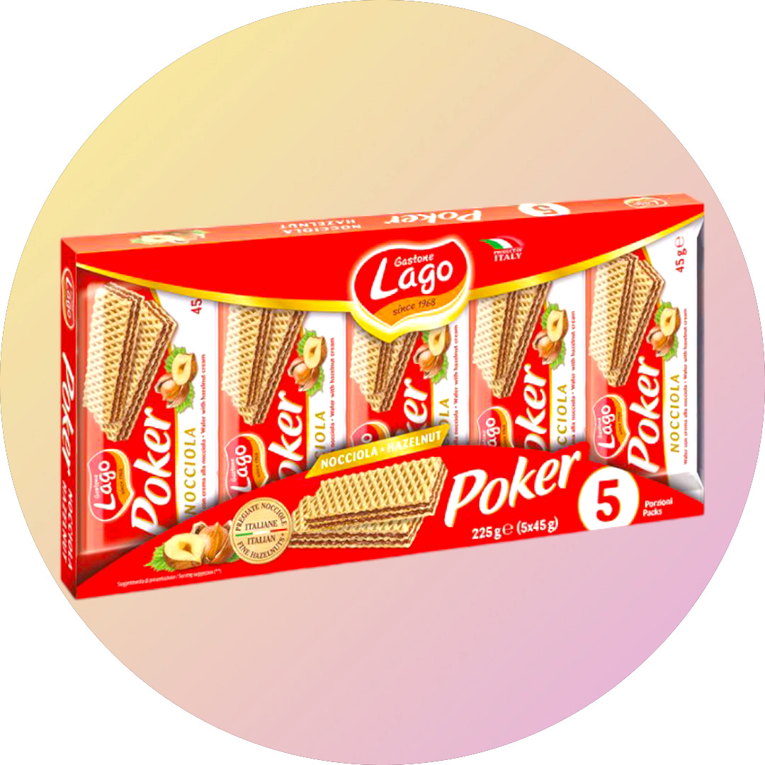 Wafer nocciola Poker confezione da 5 Gastone del lago